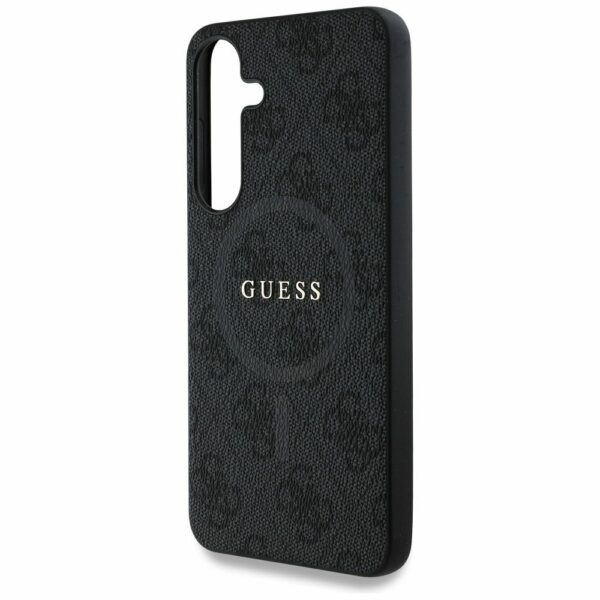 Θήκη Κινητού GUESS Samsung S25 Μαύρη με Δαχτυλίδι & Λογότυπο 4G