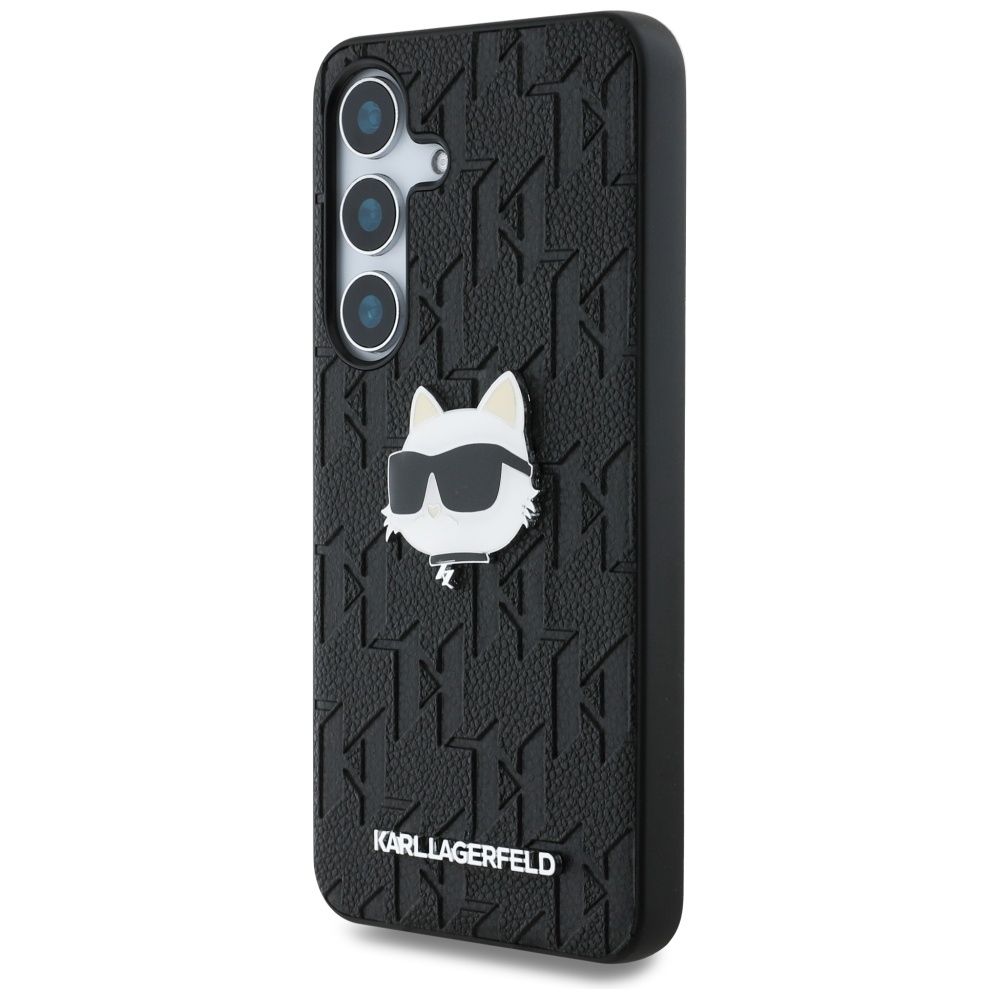 KARL LAGERFELD case for SAMSUNG S25 KLHCS25SPGKLCHPK (PU Monogram Choupette Head Pin) black