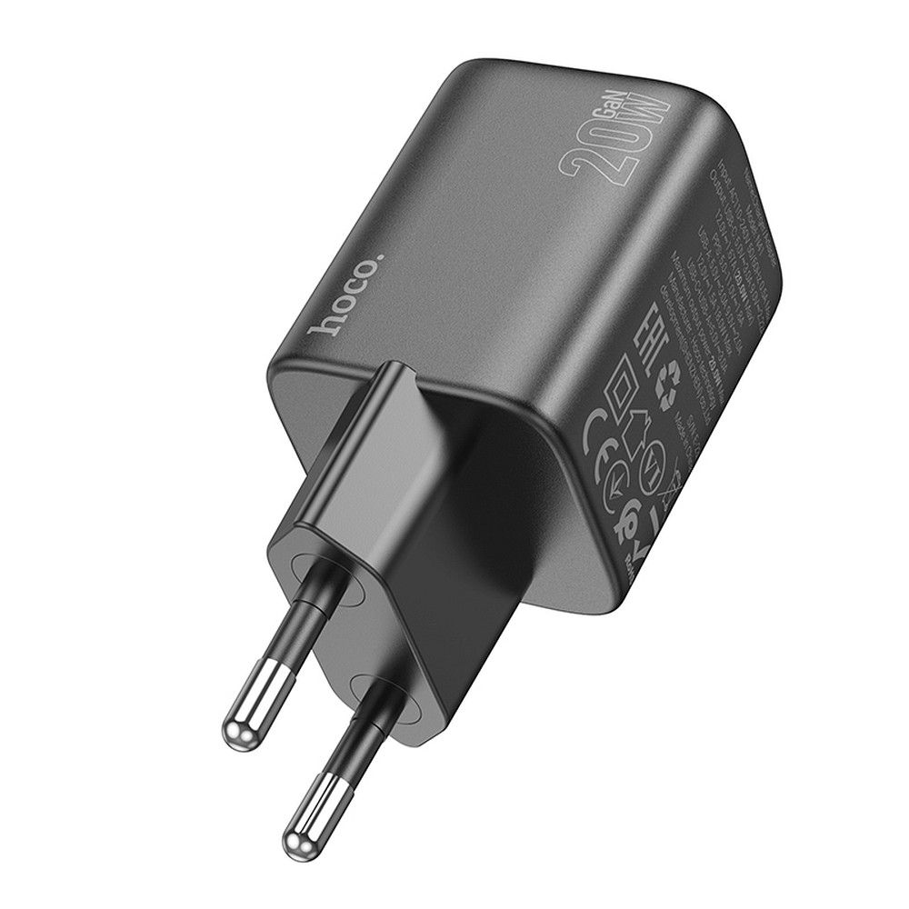 Φορτιστής HOCO USB A & Type C PD QC 3A 20W N41 Μαύρος - Γρήγορη Φόρτιση
