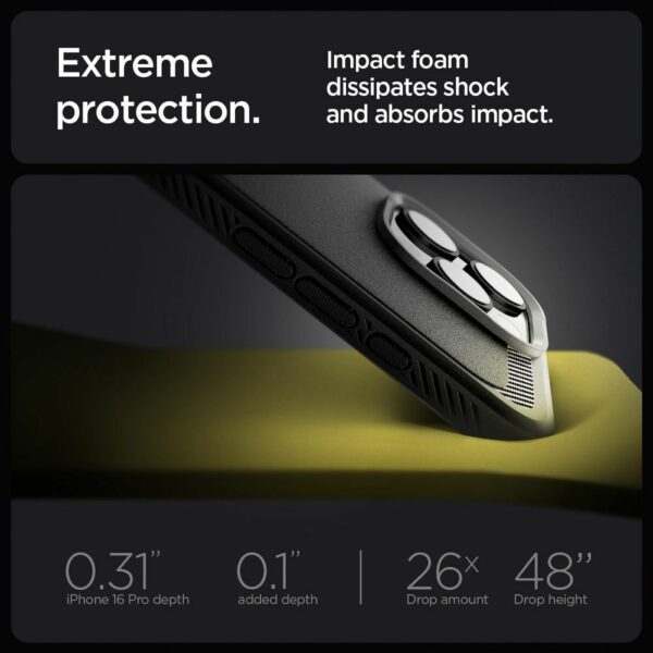 SPIGEN case RUGGED ARMOR MAG compatible with MagSafe for IPHONE 16 Pro matte black