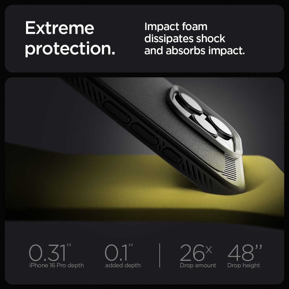 SPIGEN case RUGGED ARMOR MAG compatible with MagSafe for IPHONE 16 Pro matte black
