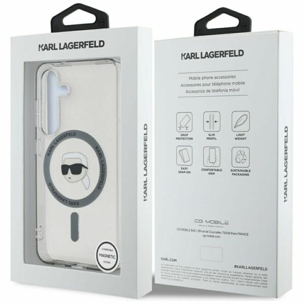 KARL LAGERFELD case for SAMSUNG S25 KLHMS25SHLSKIK (Magnetic IML Metal K. Heads) black