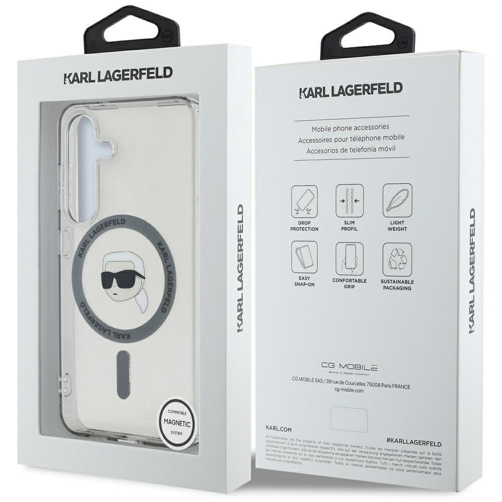 KARL LAGERFELD case for SAMSUNG S25 KLHMS25SHLSKIK (Magnetic IML Metal K. Heads) black