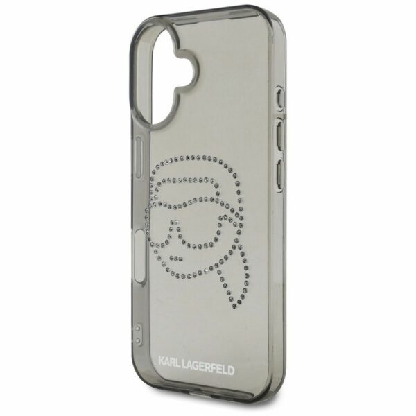 KARL LAGERFELD case for IPHONE 16 Pro KLHCP16LHKHDCELK (IML Rhinestones S K Head) black