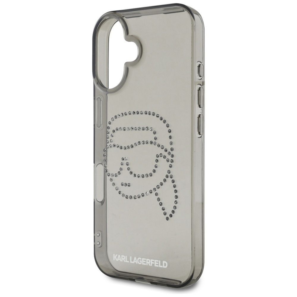 KARL LAGERFELD case for IPHONE 16 Pro KLHCP16LHKHDCELK (IML Rhinestones S K Head) black