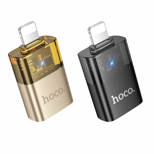 HOCO adapter OTG Lightning (male) to USB A (female) UA36 black transparent