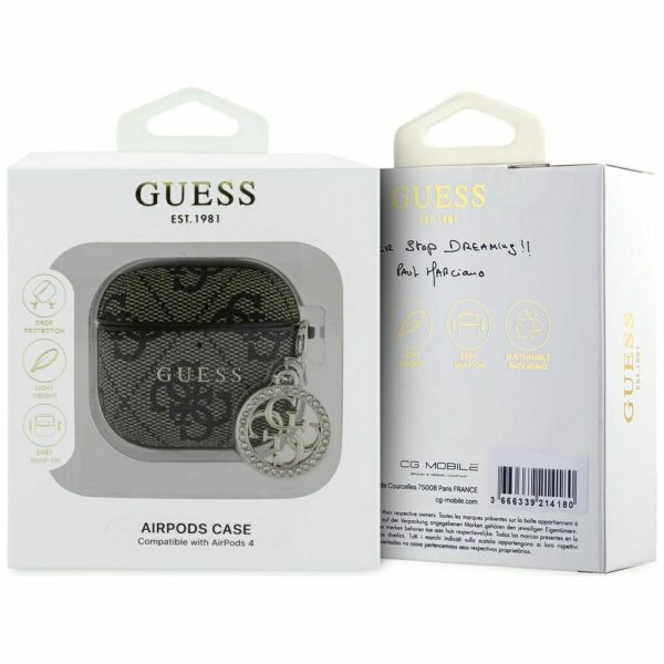 GUESS case for APPLE AirPods 4 GUA4P4E4CDW (PU 4G W/ Strass Charm) brown