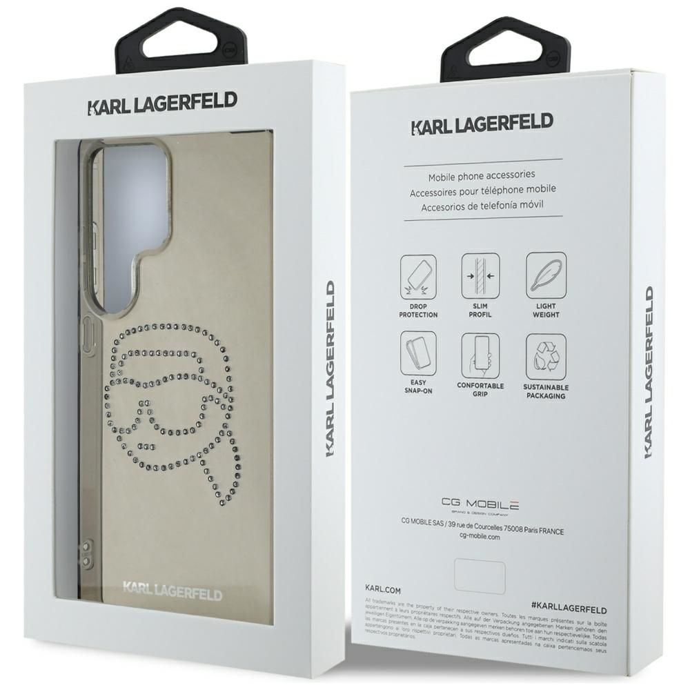 KARL LAGERFELD case for SAMSUNG S25 Ultra KLHCS25LHKHDCELK (IML Rhinestones K Head) black