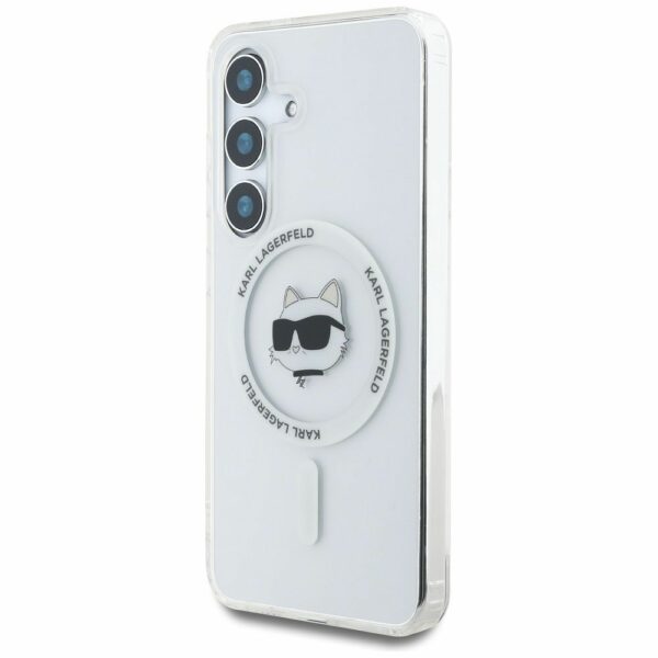 KARL LAGERFELD case for SAMSUNG S25 KLHMS25SHLSCHH (Magnetic IML Metal Choupette Head) white