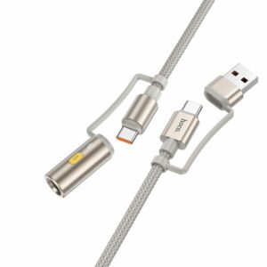 HOCO cable All-in-one USB A / Type C to Type C / Cigarette lighter 3A 60W U138 1,2 m grey