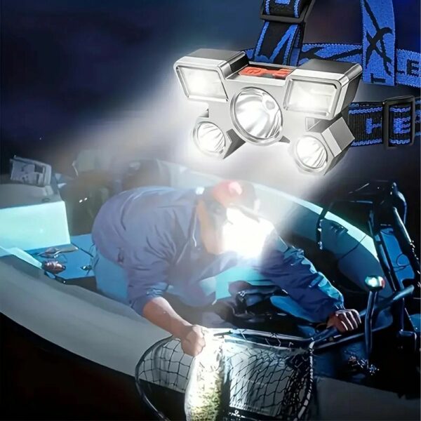 Head flashlight LED rechargeable 9 x LED strong RC-K-1227 black