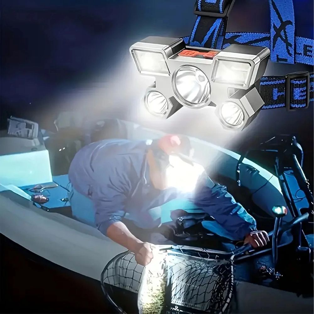 Head flashlight LED rechargeable 9 x LED strong RC-K-1227 black