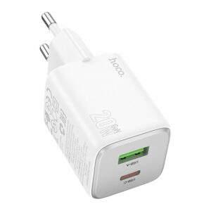 Φορτιστής HOCO USB-A & Type-C PD QC 3A 20W N41 Λευκός