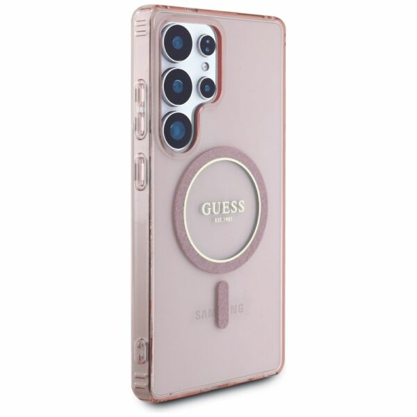 Θήκη Κινητού GUESS Samsung S25 Ultra Ροζ Glitter Μαγνητική