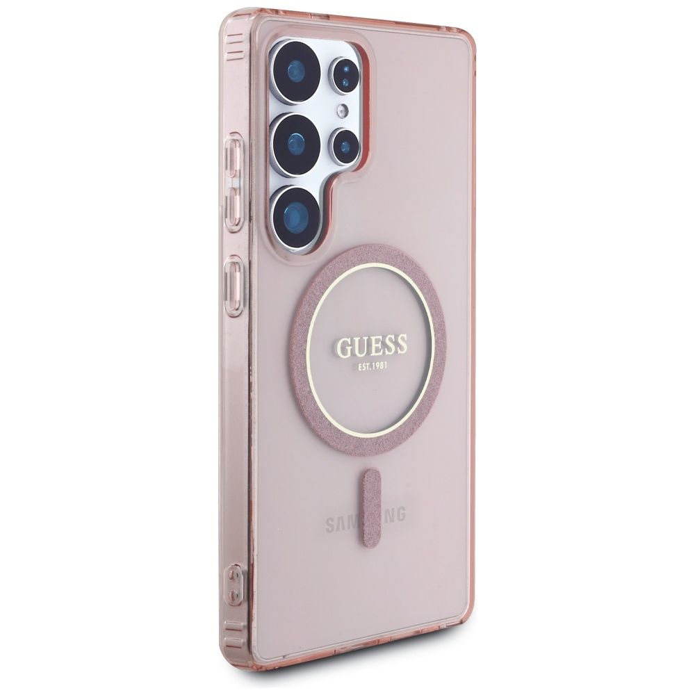Θήκη Κινητού GUESS Samsung S25 Ultra Ροζ Glitter Μαγνητική