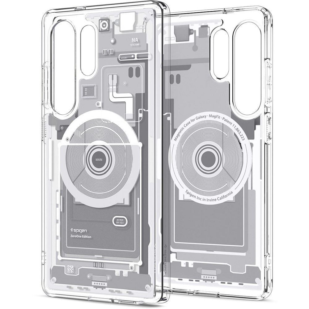 SPIGEN case ULTRA HYBRID MAG compatible with MagSafe for S25 Ultra zero one white
