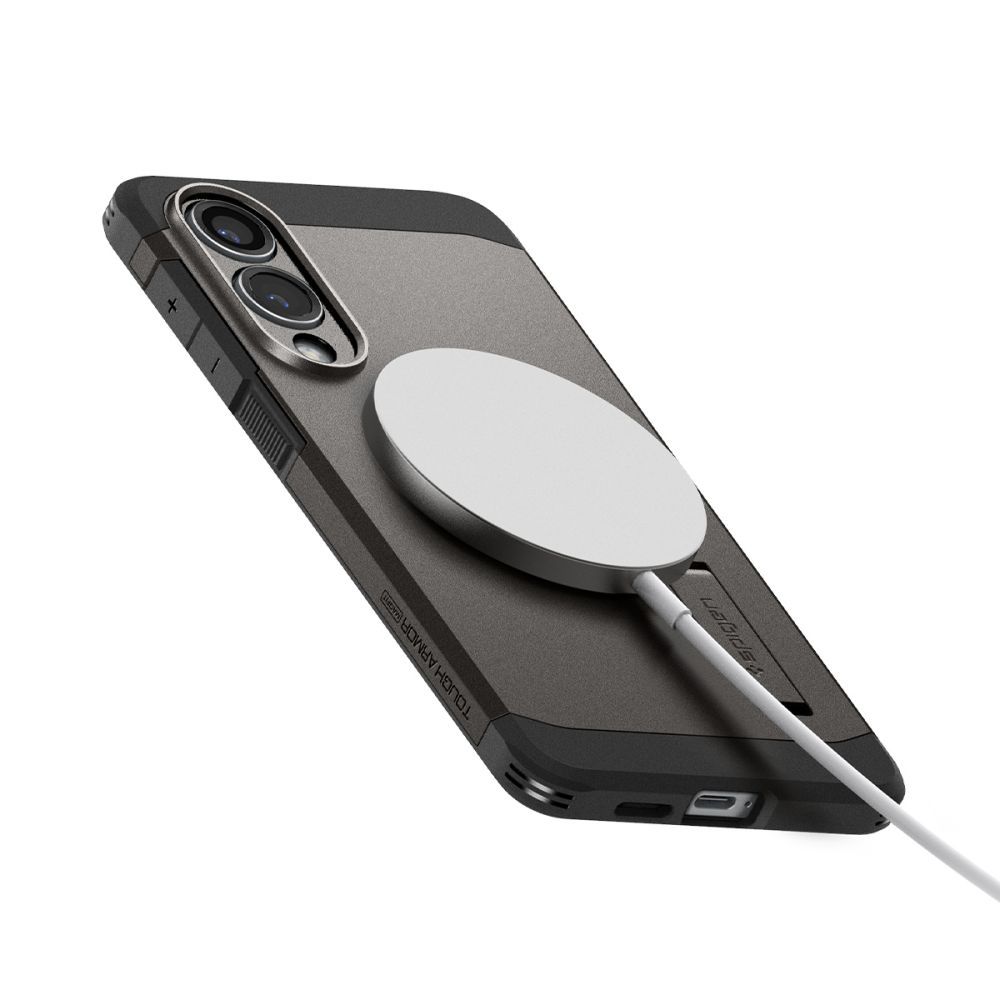 SPIGEN case TOUGH ARMOR compatible with MagSafe for SAMSUNG S25 Edge gunmetal