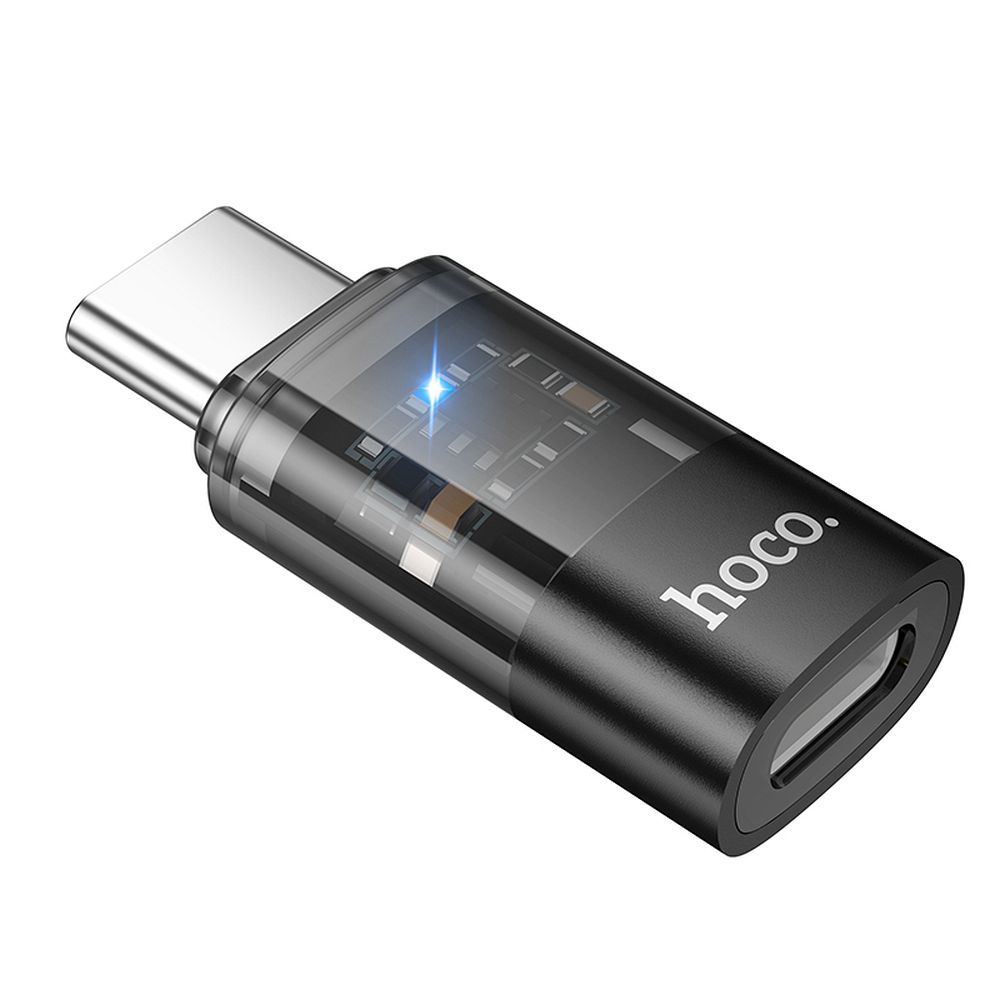 Αντάπτορας HOCO Type C σε Lightning UA36D Διάφανος Μαύρος - Φόρτιση & Μεταφορά Δεδομένων