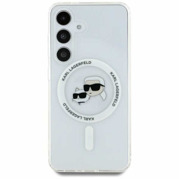 KARL LAGERFELD case for SAMSUNG S25 KLHMS25SHLSKCH (Magnetic IML Metal KC Heads) white