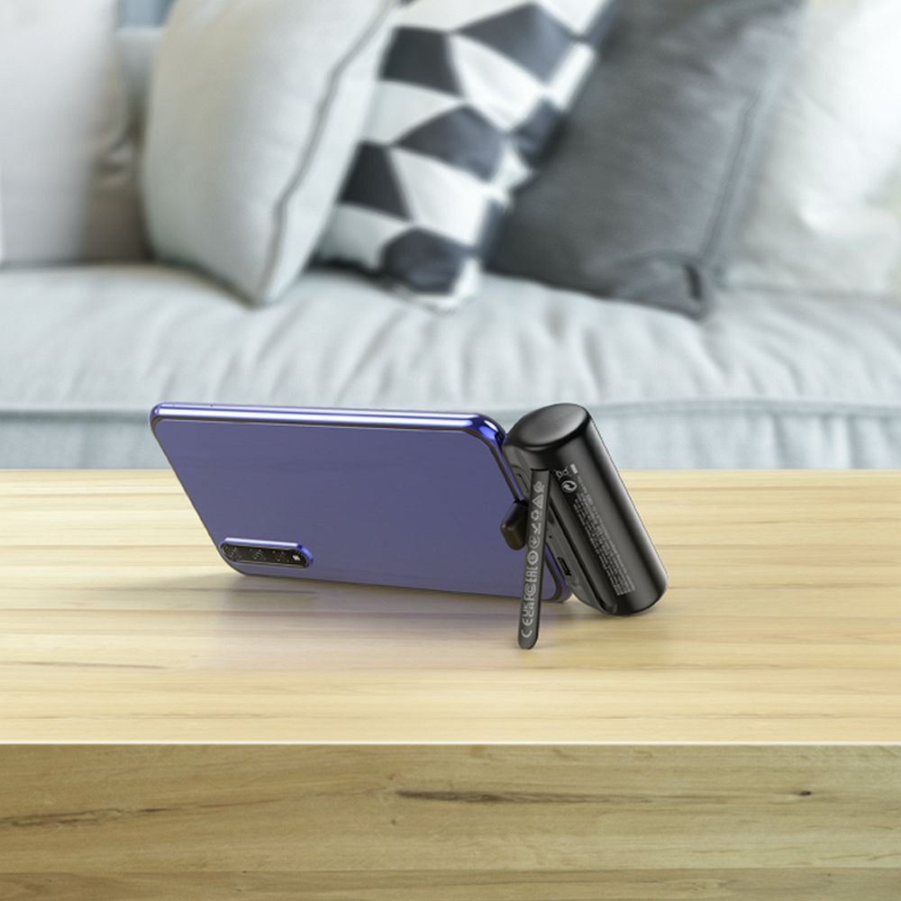 HOCO Powerbank 5000mAh με Ενσωματωμένο Type-C & Φόρτιση 2A - J106 Μαύρο