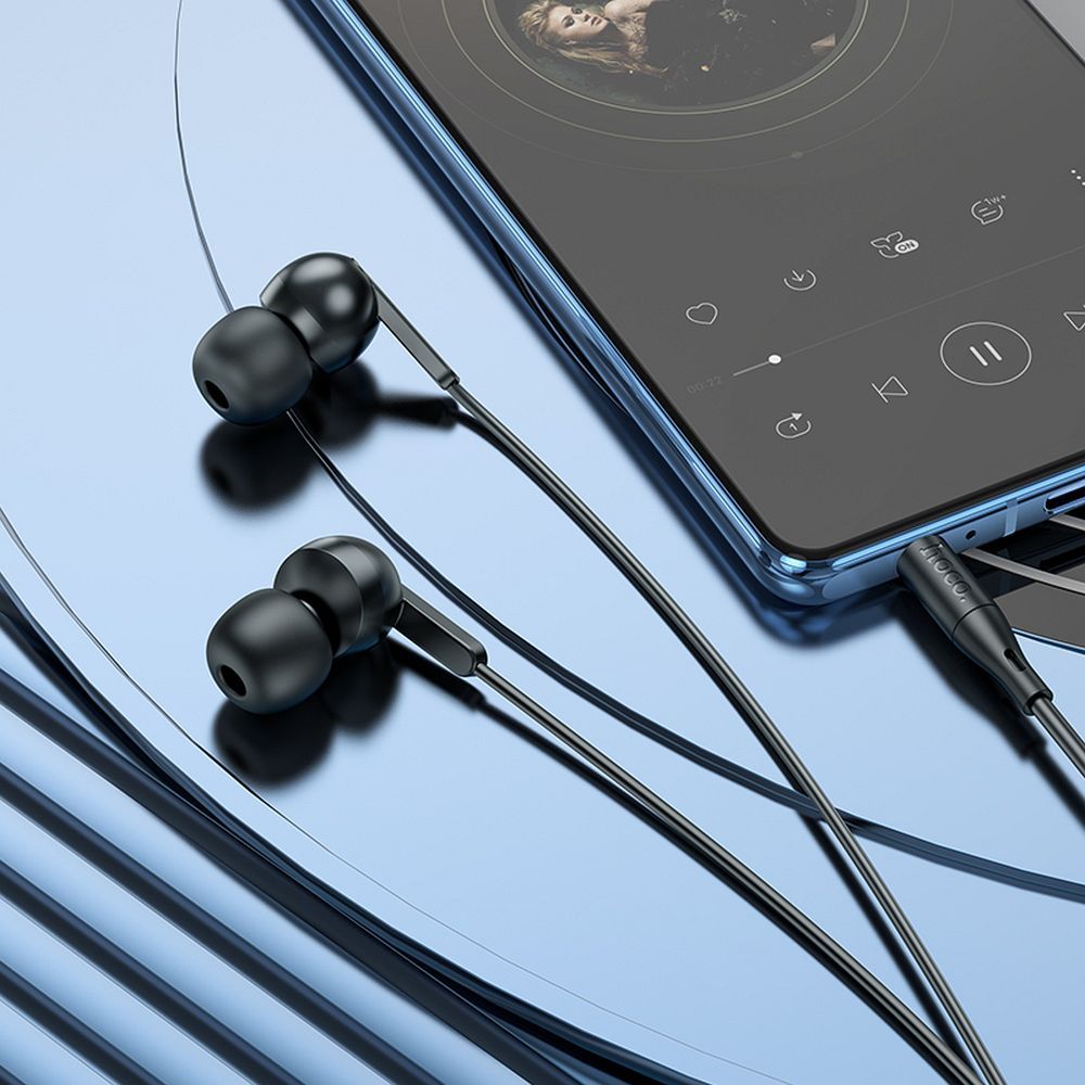 HOCO M124 Μαύρα Ενσύρματα Ακουστικά με Μικρόφωνο Jack 3.5mm