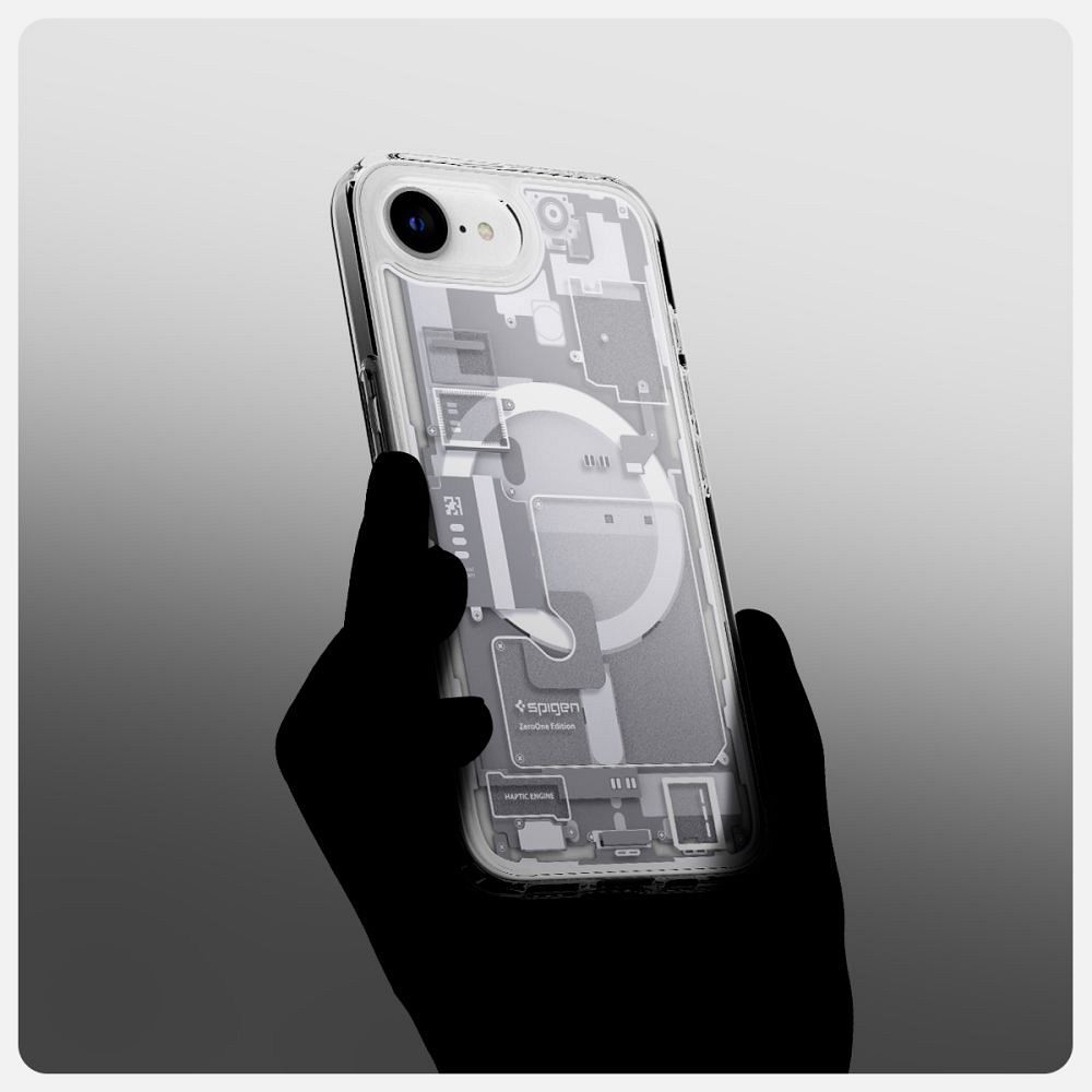 SPIGEN case ULTRA HYBRID MAG compatible with MagSafe for IPHONE 16E 2025 zero one white