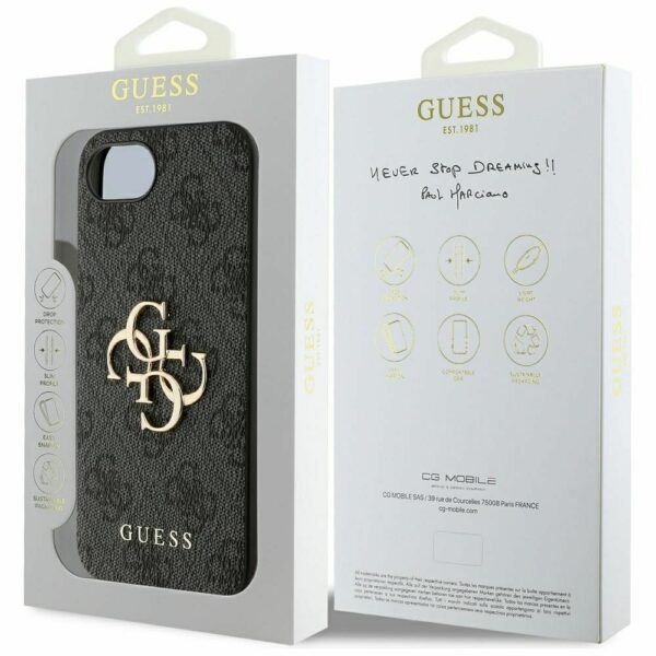 GUESS case for IPHONE 16e (SE 4 2025) GUHCPSE44GMGGR (4G PU Big Logo) black