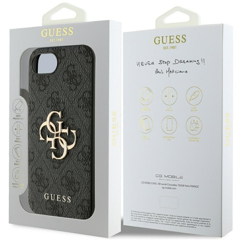 GUESS case for IPHONE 16e (SE 4 2025) GUHCPSE44GMGGR (4G PU Big Logo) black