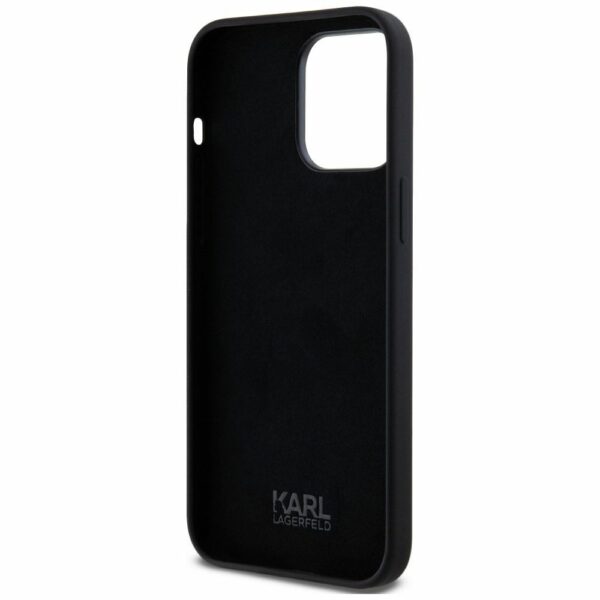 KARL LAGERFELD case for IPHONE 14 Pro Max KLHCP14XSCMSMVK (Silicone Sign Metal Logo) black