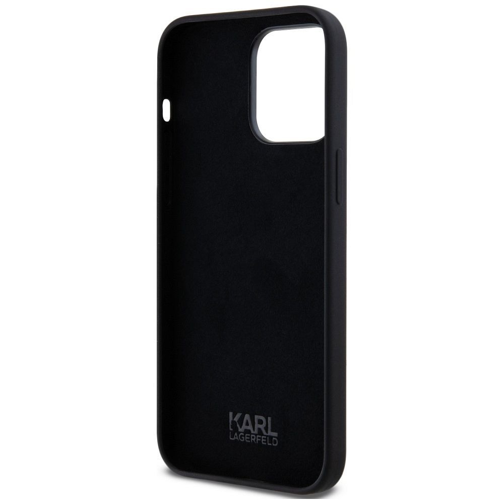 KARL LAGERFELD case for IPHONE 14 Pro Max KLHCP14XSCMSMVK (Silicone Sign Metal Logo) black