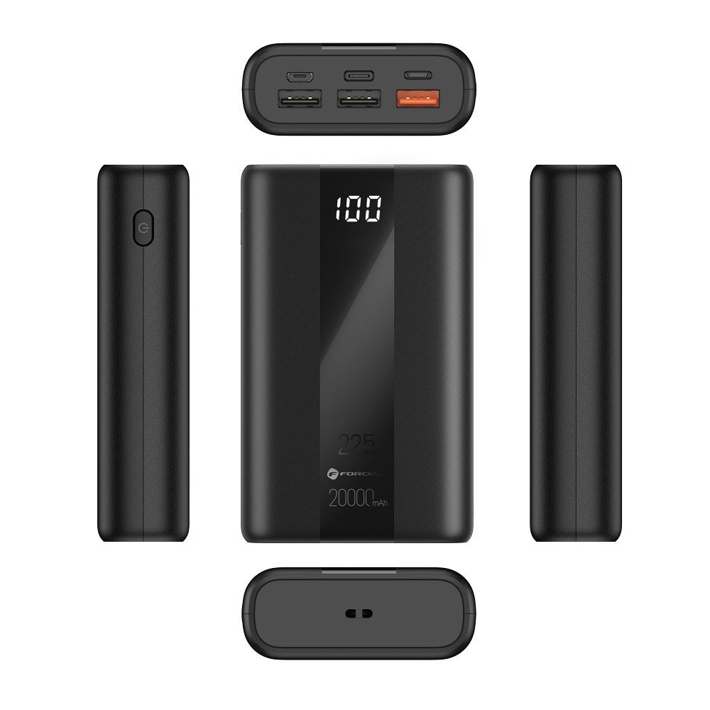 FORCELL F-ENERGY P20K2 Energo powerbank PD QC3.0 3A 22,5W 20000 mAh black