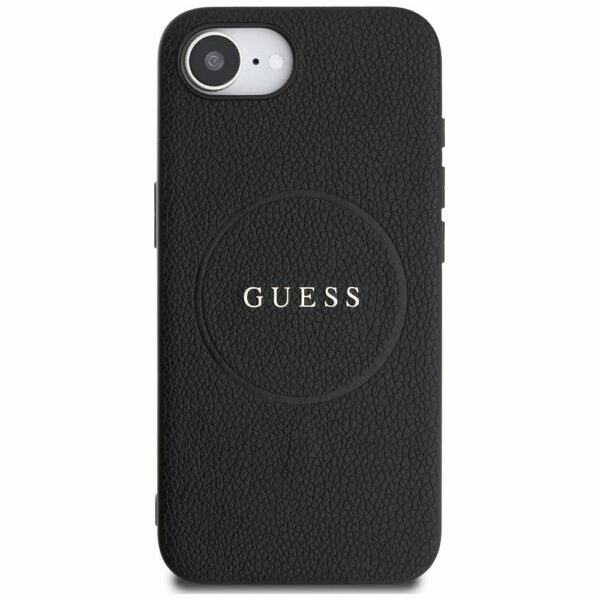 GUESS case for IPHONE 16e (SE 4 2025) compatible with MagSafe GUHMPSE4PGHSMMK (PU Grained Gold Ring) black