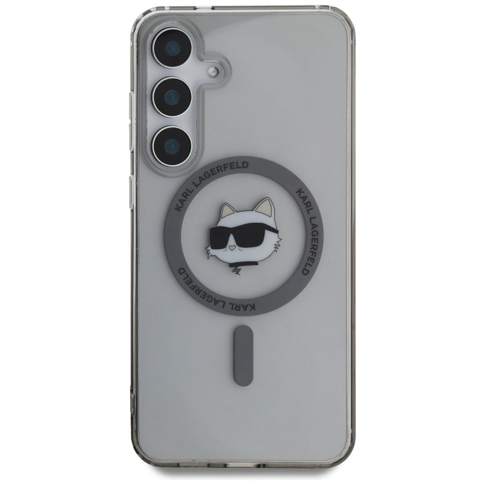 KARL LAGERFELD case for SAMSUNG S25 KLHMS25SHLSCHK (Magnetic IML Metal Choupette Head) black