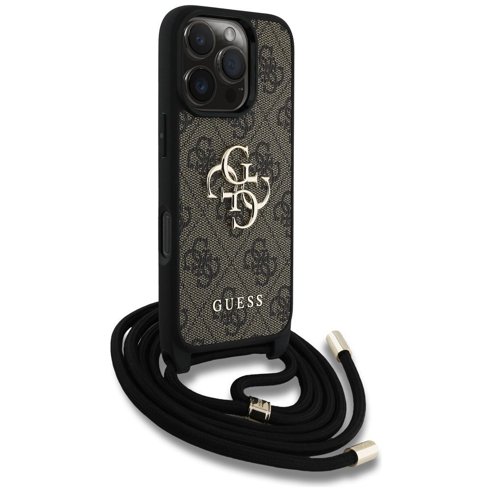 GUESS case for IPHONE 16 Pro Max GUHCP16XP4GMGCRW (CBDY PU 4G Big Logo W/Cord Strap) brown