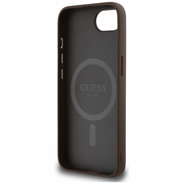 GUESS case for IPHONE 16e (SE 4 2025) compatible with MagSafe GUHMPSE4G4GFRW (PU 4G Ring Classic Logo) brown