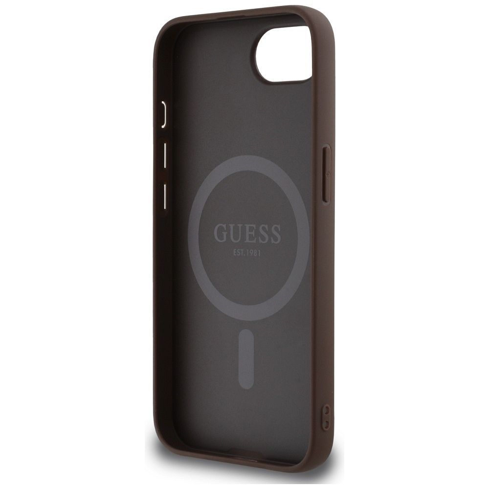 GUESS case for IPHONE 16e (SE 4 2025) compatible with MagSafe GUHMPSE4G4GFRW (PU 4G Ring Classic Logo) brown