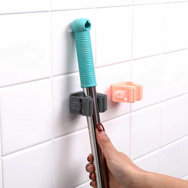 Wall-mounted broom mop holder self-adhesive RC-K-1152 gray