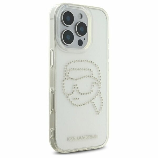 KARL LAGERFELD case for IPHONE 16 Pro KLHCP16LHKHDCELT (IML Rhinestones K Head) transparent