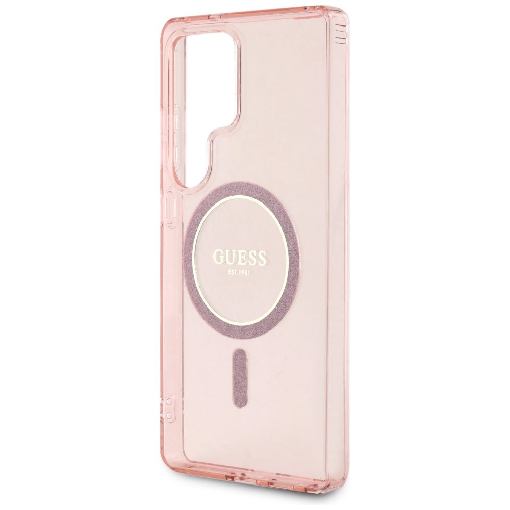 Θήκη Κινητού GUESS Samsung S25 Ultra Ροζ Glitter Μαγνητική
