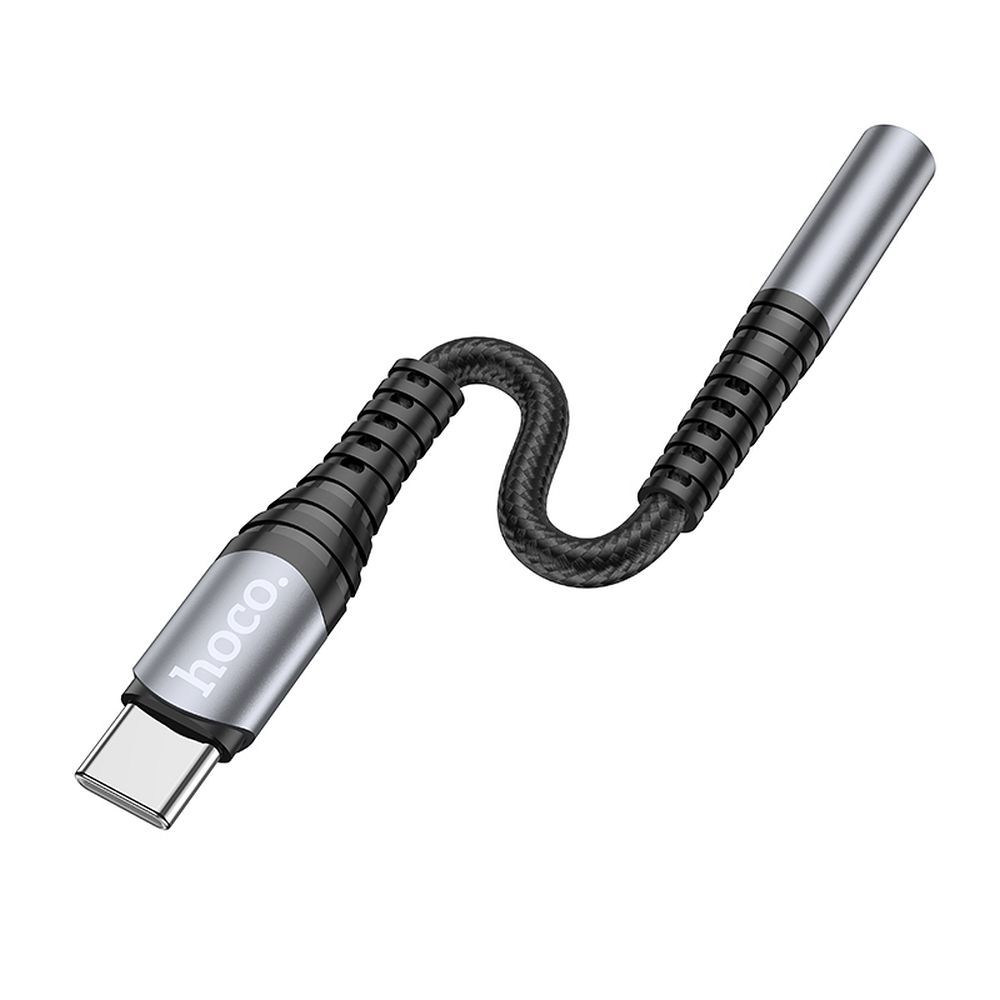 HOCO adapter AUX Jack 3,5 mm (female) to USB C (male) LS33 metal gray