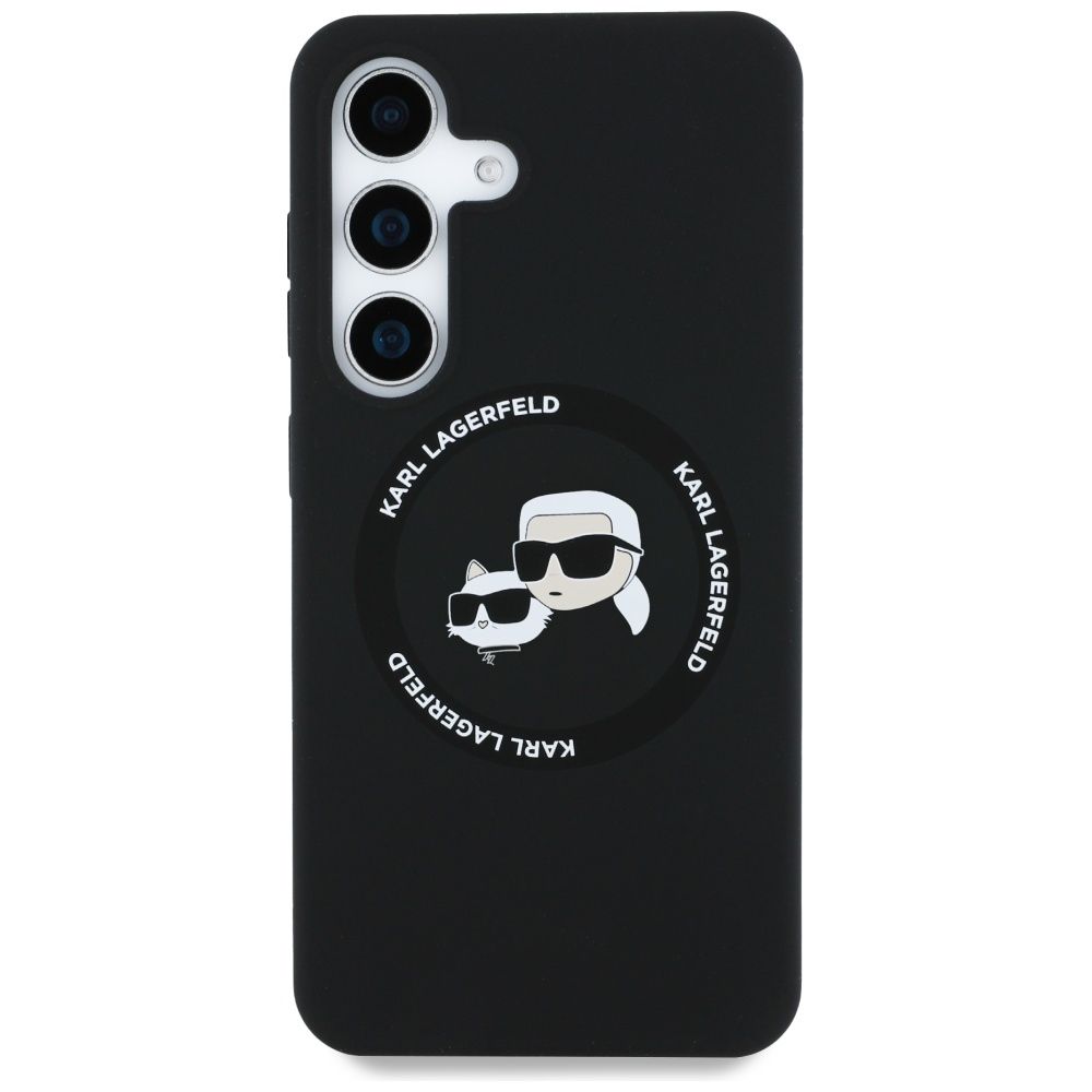KARL LAGERFELD case for SAMSUNG S25 KLHMS25SSKCHTCK (Magnetic Silicone Double Heads) black