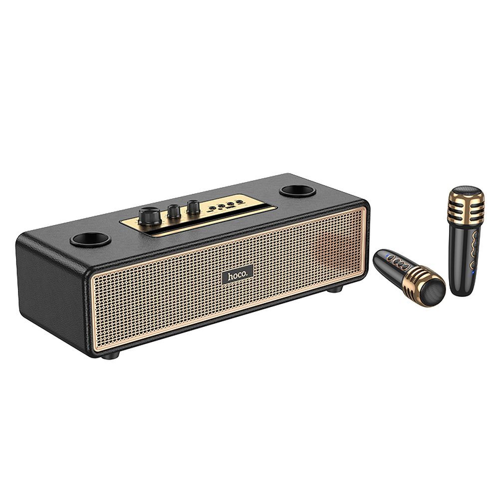 HOCO speaker bluetooth + 2 x wireless microphones BS63 black