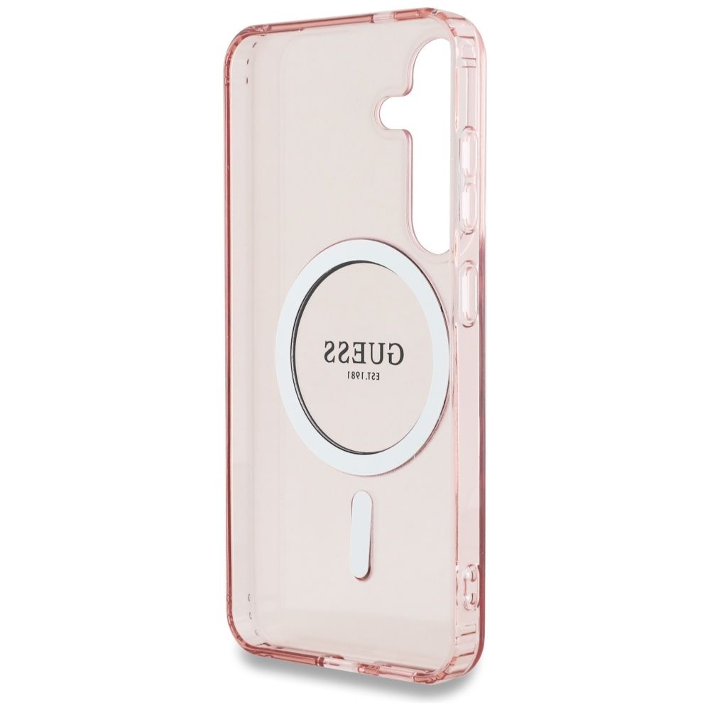 Θήκη Κινητού GUESS Magnetic Glitter Circle Ροζ για Samsung S25 GUHMS25SHFGEREP