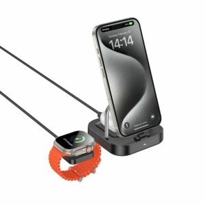 Ασύρματος Φορτιστής 3 σε 1 HOCO CQ16A για Apple Watch & Smartphones - Μαύρος