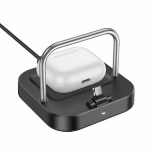 HOCO desktop charger 2in1 Type C + wireless charging 5W PD QC 3A 30W CQ16B black