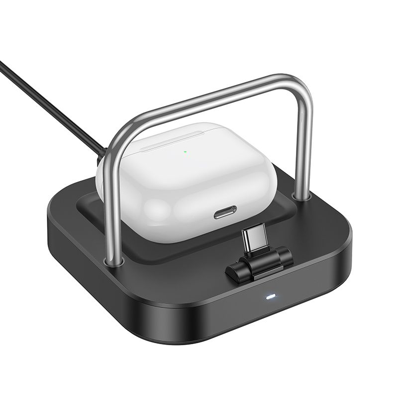 HOCO desktop charger 2in1 Type C + wireless charging 5W PD QC 3A 30W CQ16B black
