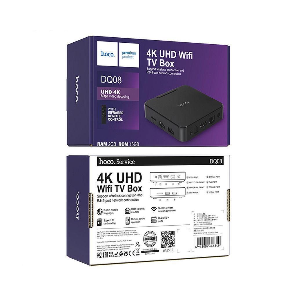 HOCO TV box WiFi HD DQ08 black