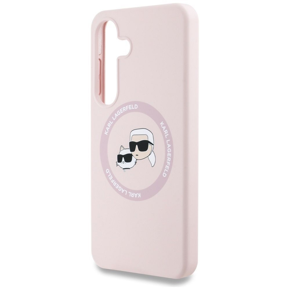 KARL LAGERFELD case for SAMSUNG S25 Plus KLHMS25MSKCHTCP (Magnetic Silicone Double Heads) pink