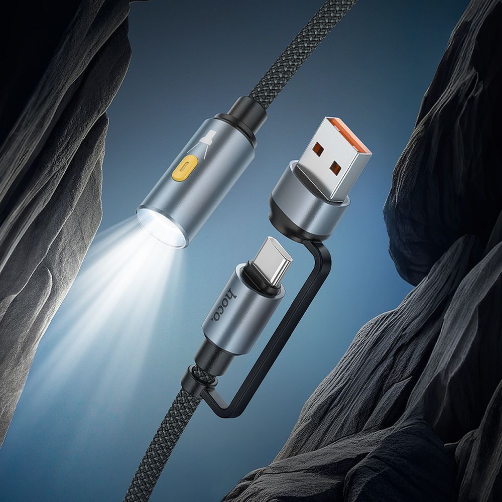 HOCO cable USB A / Type C to LED light UA38C black