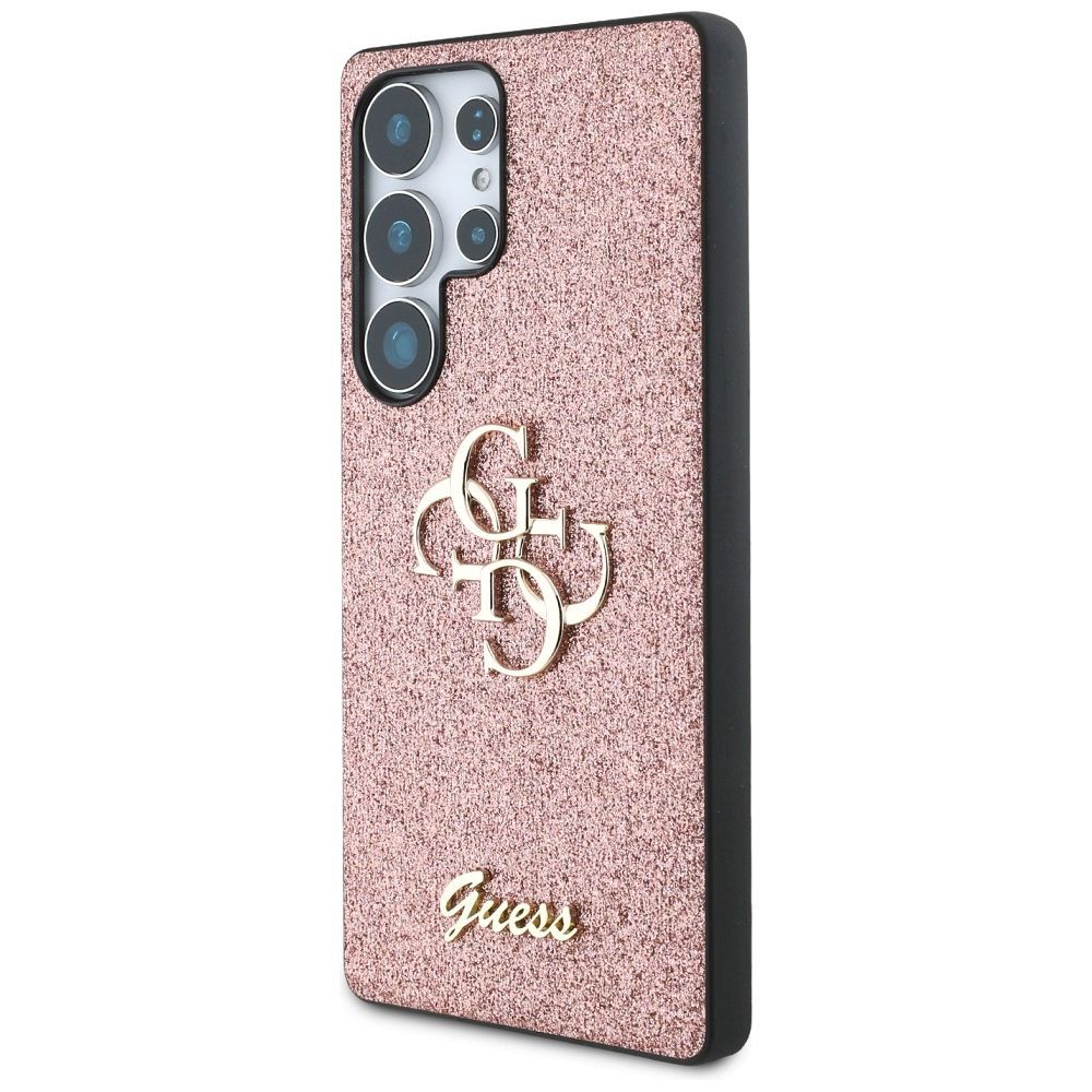 Θήκη Κινητού GUESS Glitter Big 4G Ροζ για Samsung S25 Ultra